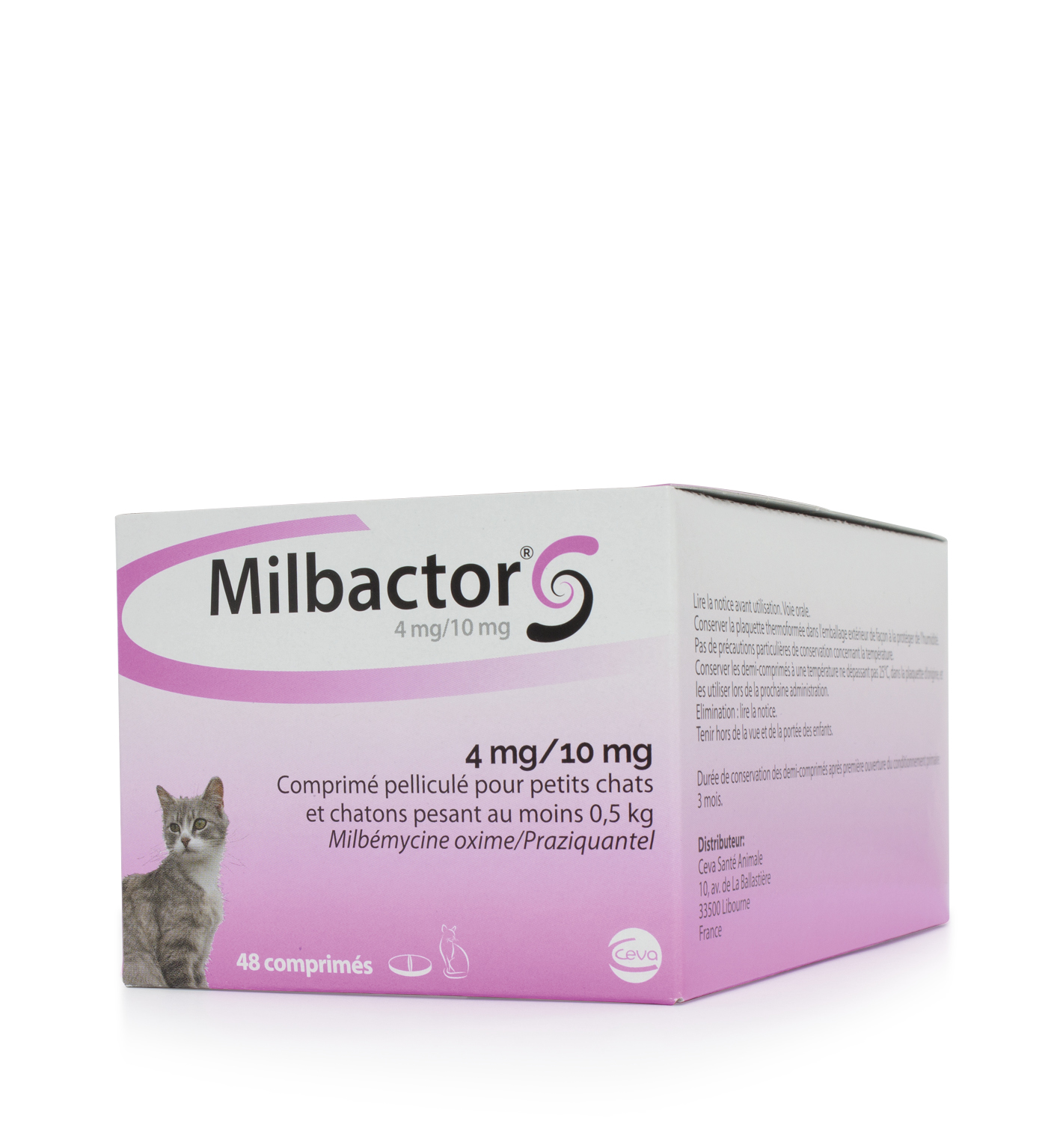 MILBACTOR® 4 mg/10 mg Comprimé pelliculé pour petits chats pesant au moins  0,5 kg - Med'Vet
