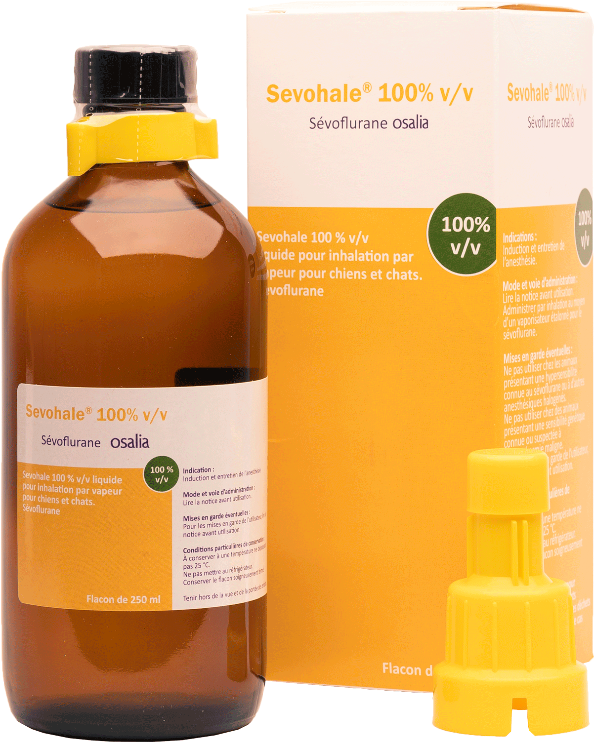 Sevohale 100 % v/v liquide pour inhalation par vapeur pour chiens et chats.  - Med'Vet