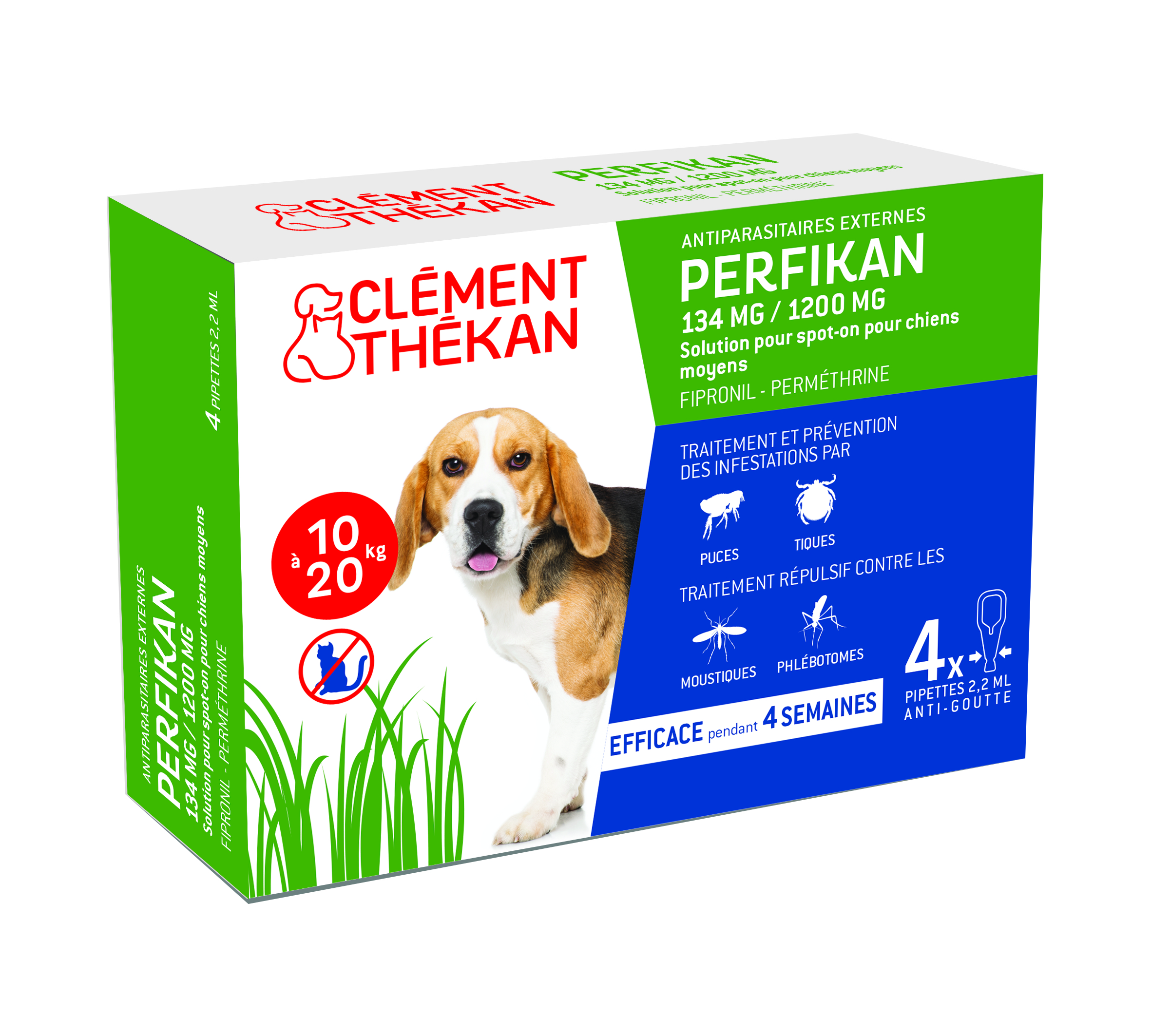 Biocanina permetrix chiens moyens de 10kg à 25kg 1250mg/250mg